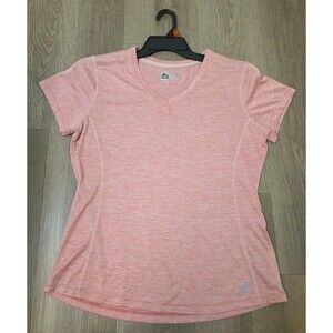 RBX Women’s Pink Heather V-Neck Performance Activewear T-Shirt Size L